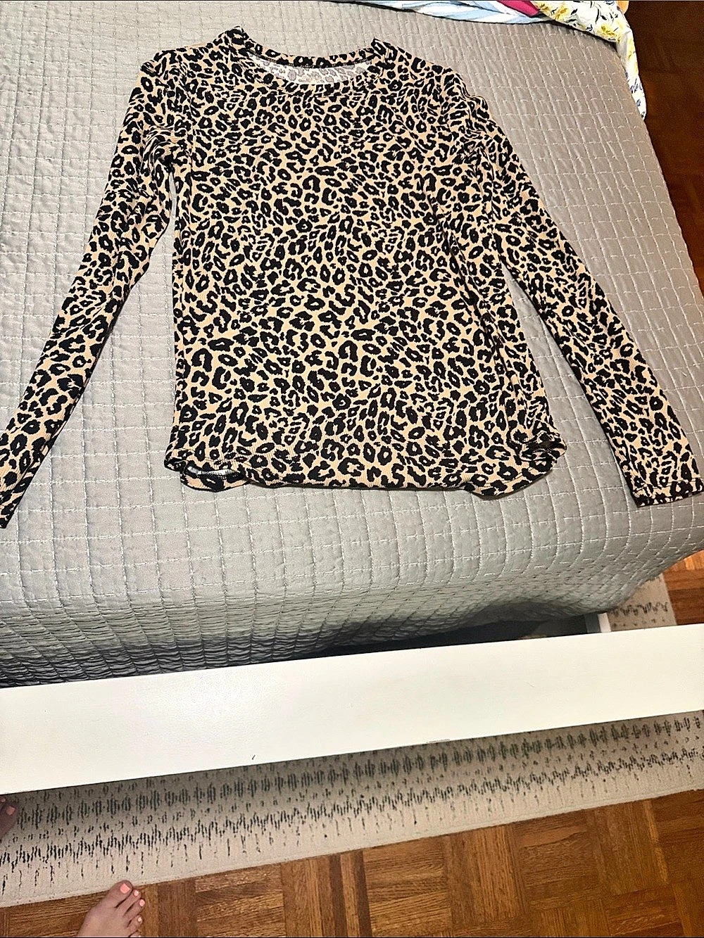 No Boundaries Leopard Print Long Sleeve Top Size Medium